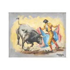 José Puente González, QUITE POR ORTICINAS O GAONERA, Óleo sobre tela
