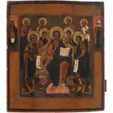 Icono, CRISTO PANTOCRÁTOR CON DÉESIS, Óleo sobre madera