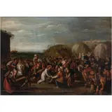 la Tercera Caída de Jesús, PAÍSES BAJOS, SIGLO XVII, Óleo sobre tela adherida a tabla