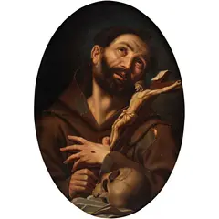 A la Manera de Bernardo Strozzi, SAN FRANCISCO DE ASÍS, Óleo sobre tela