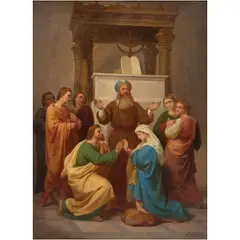 Pelegrí Clavé, LOS DESPOSORIOS DE LA VIRGEN, Óleo sobre tela