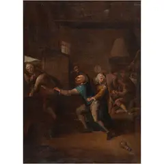 Escena de Taberna, EUROPA, SIGLO XVIII, Óleo sobre tela