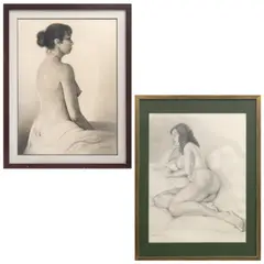 Françoise Noé, Lote de desnudos femeninos, Lápiz de grafito sobre papel