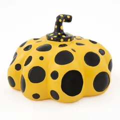 Yayoi Kusama, Pumpkin - Yellow and black, Escultura en resina laqueada sin número de tiraje