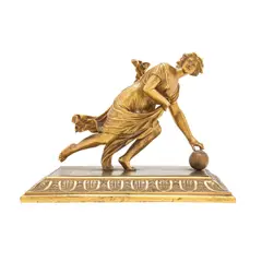 Mujer Helénica, FRANCIA, CA., 1900, Bronce, acabado dorado