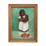 Jose Samano Torres, Vendedora de naranjas, Mixta sobre tela