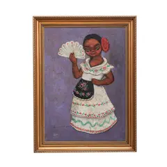 Jose Samano Torres, Tehuana, Mixta sobre tela