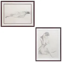 Françoise Noé, Isabella y Eva, Lápiz de grafito sobre papel