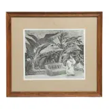 Alfredo Zalce, Jardín de Hecelchacán, de la carpeta Estampas de Yucatán, 1980, Litografía sin número de tiraje