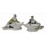 2 Signed Porcelain Figural Serving Dishes by Meissen, sold Dec 2025