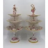 Pr Of 3 Tier Reticulated Porcelain Desert by Meissen, sold May 2024