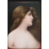 Kpm, BERLIN FRAMED PORCELAIN PLAQUE OF BEAUTY, KPM porcelain plaque