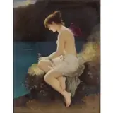 Berlin Framed Porcelain Plaque of A Fairy by Kpm, sold Nov 2022