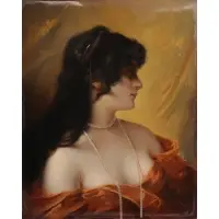 Berlin Framed Porcelain Plaque Gitana by Kpm, sold Nov 2022