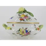 Herend, Hungary Porcelain Lidded Tureen, Herend Hungary Porcelain Lidded Tureen with fruit and floral decor