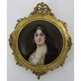 Kpm, Marked Framed Round Porcelain Plaque