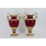 Pair Of Snake Handle Porcelain Urns by Meissen, sold May 2021