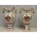Meissen, Pair Of Large & Impressive Snake Handled, Porcelain Urns