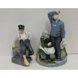 Royal Copenhagen, 2 Large Porcelain Figural