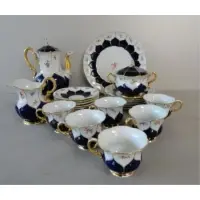 Blue, White & Decorated Coffee Service by Meissen, sold Jul 2011