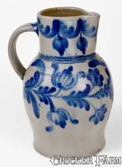 H. C. Smith, Outstanding 2 Gal. H. C. SMITH / ALEXA. / D.C. Stoneware Pitcher w/ Profuse Decoration, circa 1840, Stoneware