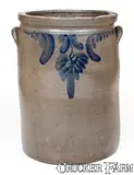 S.H. Sonner, Rare S. H. SONNER / STRASBURG, VA Stoneware Jar with Floral Decoration, circa 1860, Stoneware
