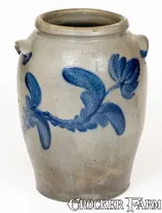 R. Butt, Rare R. BUTT / W Washington, DC Stoneware Jar with Floral Decoration, circa 1835, Stoneware