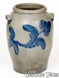 R. Butt, Rare R. BUTT / W Washington, DC Stoneware Jar with Floral Decoration, circa 1835, Stoneware