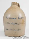 F.H. Cowden, Rare F. H. COWDEN / HARRISBURG, PA Stoneware Jug w/ Elizabethville Advertising, circa 1880, Stoneware