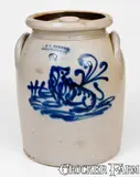 Very Fine J. & E. NORTON / BENNINGTON, VT Stoneware Lion Jar by J. & E. Norton, circa 1855, Stoneware, sold Mar 2018