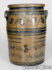 Boughner, Rare and Fine BOUGHNER / GREENSBORO / PA Three-Gallon Stoneware Jar, circa 1865, Stoneware
