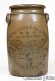 Wilkinson & Fleming, 5 Gal. WILKINSON & FLEMING / SHINNSTON, W. VA. Stoneware Eagle Jar, circa 1875, Stoneware