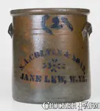 S. A. Colvin & Sons, Rare 2 Gal. S. A. COLVIN & SONS / JANE LEW, W.VA Stoneware Jar, circa 1880, Stoneware