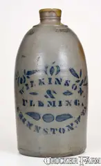 Wilkinson & Fleming, 1 Gal. WILKINSON & FLEMING / SHINNSTON, W. VA Stoneware Jug, circa 1875, Stoneware