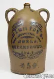 Hamilton & Jones, HAMILTON & JONES / GREENSBORO, PA Double-Handled Stoneware Jug, circa 1875, Stoneware