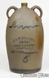 C. L. Williams & Co., C. L. WILLIAMS & CO. / NEW GENEVA, PA Double-Handled Stoneware Jug, circa 1895, Stoneware