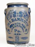 Jas. Hamilton & Co., 3 Gal. JAS. HAMILTON & CO. / GREENSBORO, PA Stoneware Jar with Stenciled Vine, circa 1875, Stoneware