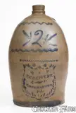 T.F. Reppert, T. F. REPPERT / GREENSBORO, PA Stoneware Jug w/ Stenciled Shield