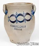 Coerlears Hook, Very Rare Thomas Commeraw COERLEARS HOOK / N. YORK Stoneware Jar, c1800, c1800, Stoneware