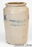 Commeraw's Stoneware, Unusual COMMERAWS / STONEWARE Jar, New York City, early 19th century