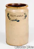 C. Crolius, Rare C. CROLIUS / MANUFACTURER Manhattan Stoneware Jar Impressed PEACHES