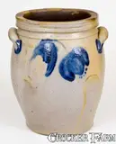 3 Gal. JOHN BELL / WAYNESBORO Stoneware Jar with Floral Decoration by John Bell, circa 1850-1880, Stoneware, sold Mar 2018