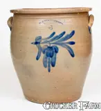 H B. Pfaltzgraff, 6 Gal. H. B. PFALTZGRAFF / YORK, PA Stoneware Jar with Floral Decoration, circa 1870-1889, Stoneware