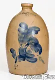 H B. Pfaltzgraff, 2 Gal. H. B. PFALTZGRAFF / YORK, PA Stoneware Jug with Floral Decoration, circa 1870-1889, Stoneware