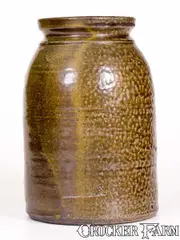 W. C. Robertson, Very Rare W. C. ROBERTSON / Barbers Creek, P.O. Georgia Stoneware Jar, circa 1865, Stoneware