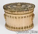 M. James, Rare Ohio Butter Crock w/ Impressed and Applied Decoration, "M. James / Aug. 3 / 1890", 1890, Stoneware