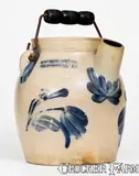 1 Gal. COWDEN & WILCOX / HARRISBURG, PA Stoneware Batter Pail w/ Floral Design by Cowden & Wilcox, circa 1865, Stoneware, sold Oct 2017