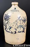 John Young. & Co, Extremely Rare JOHN YOUNG & CO. / HARRISBURG, PA Stoneware Deer Jug, circa 1856-1858, Stoneware