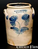 Willson's & Young, Very Rare WILLSON'S & YOUNG / HARRISBURG, PA Stoneware Jar with Floral Decoration, circa 1855, Stoneware