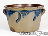J. Keister & Co, J. KEISTER & CO. / STRASBURG, VA Stoneware Milkpan w/ Cobalt Swag Decoration, circa 1870, Stoneware
